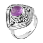 925 silver ring with purple amethyst stone